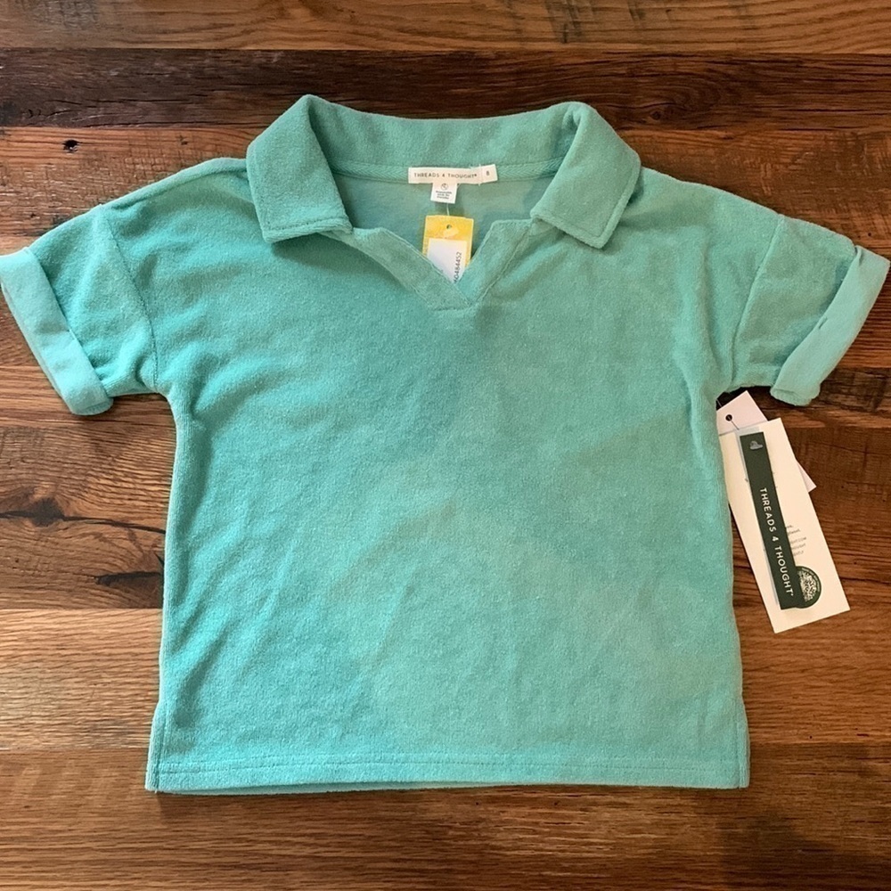 Threads 4 Thought Terry cloth Shirt sz 8 NWT ✨